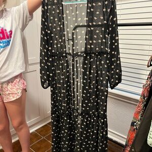 Black Sheer Floral Maxi Dress